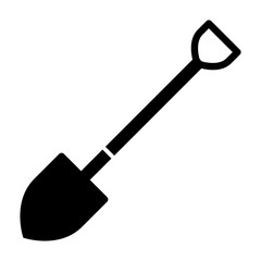Shovel for digging and construction flat vector icon for apps and websites