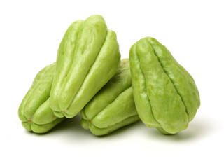 Chayote is a member of the squash, i buy from suppermaket isolated on white background