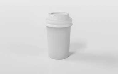 White Take-out coffee in thermo cup. Isolated on a white background 3d render illustration