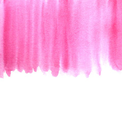 Watercolor hand painted abstract pink red background. Gradient concept for banner, poster on textured paper with copy space. Creative magenta canvas for splash design, invitation, vintage template