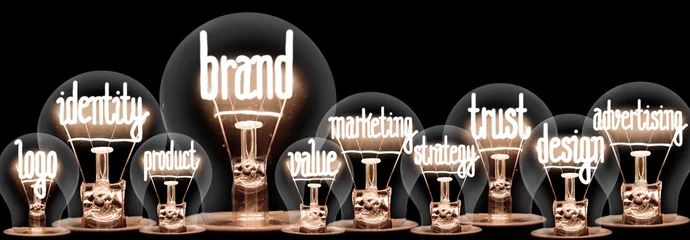 Fotobehang Light Bulbs with Brand Concept © EtiAmmos