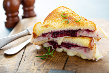 Grilled cheese with turkey and cranberry sauce, Thanksgiving leftovers recipe