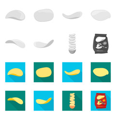 Vector design of roast and potato sign. Set of roast and ingredient vector icon for stock.