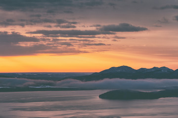 Sunrise at Lake Kussharo, Hokkaido, Japan