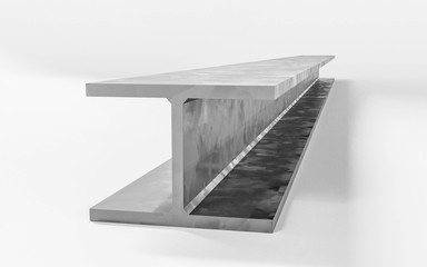 steel girder beam isolated on white background 3d render illustration