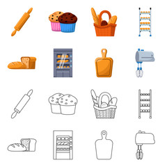 Isolated object of bakery and natural icon. Collection of bakery and business stock vector illustration.