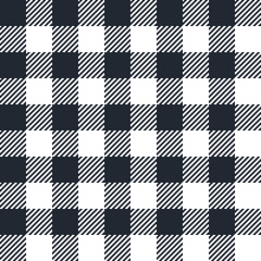 Black Gingham seamless pattern.
