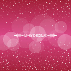 Christmas winter red background with falling snow and snowflakes. Divider with text Merry Christmas. Vector Illustration.