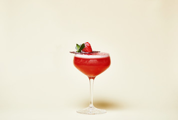 Alcohol coctail drink at night club close up