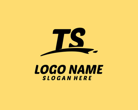 TS Initial with splash logo vector
