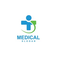 Medical logo template, healthy design icon vector