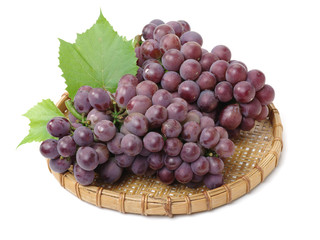 Grapes on white background 
