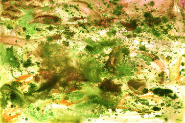 Abstract background, hand-painted texture, watercolor painting, splashes, drops of paint, paint smears. Design for backgrounds, wallpapers, covers and packaging.