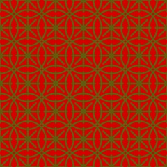 Christmas geometric vector seamless pattern. Red and green pattern elements on colorful background. 