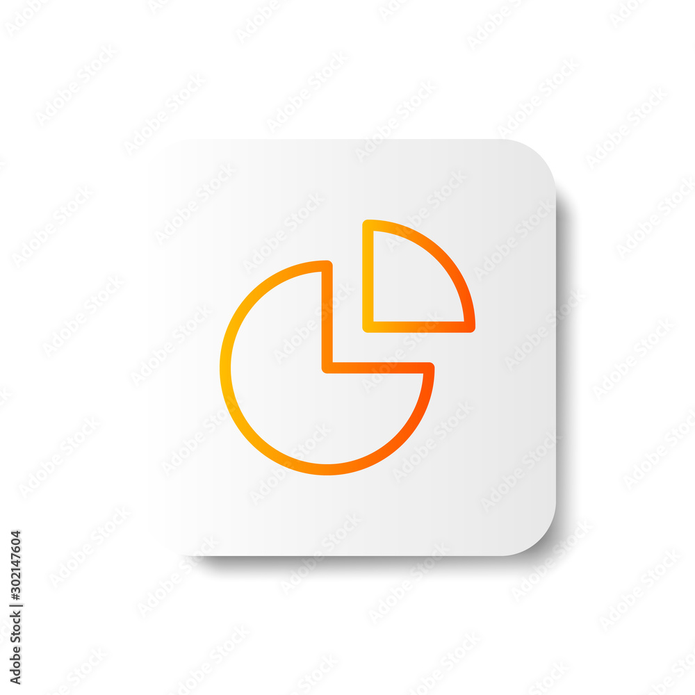 Poster gradient pie chart line / outline icon