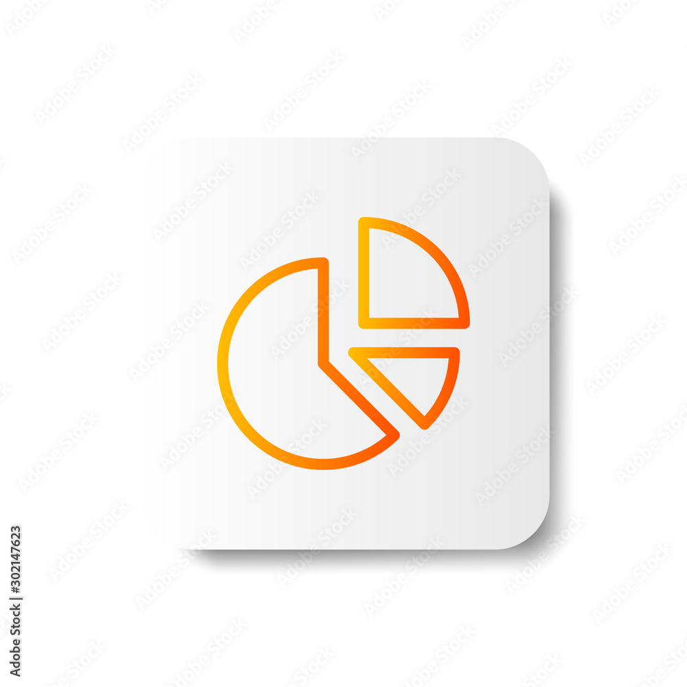 Poster gradient pie chart line / outline icon