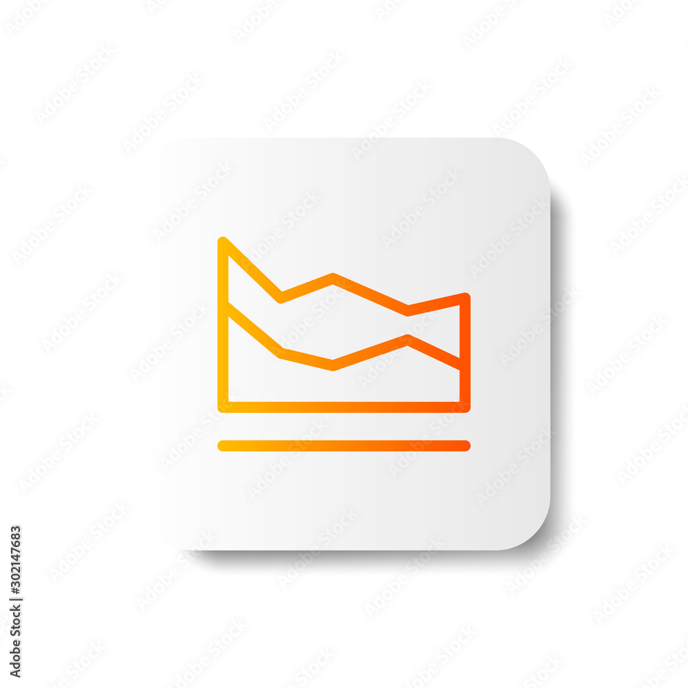 Poster gradient line growing chart line / outline icon
