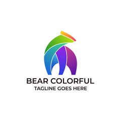 Bear Colorful Concept Designs Illustration Vector Template