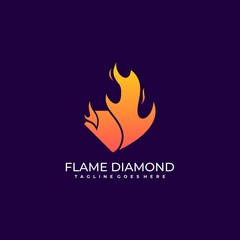 Diamond Flame Illustration vector template