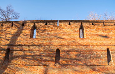 Fragment of  ancient Kitaygorod wall in Moscow