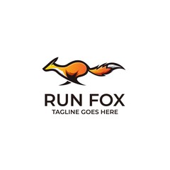 Fox Run Design Concept Illustration Vector Template