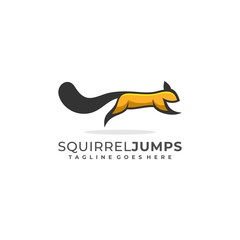 Squirrel Jump illustration vector Design template