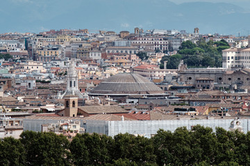 Rome, Italy, View  to the Pantheon from the Yanikula Hill