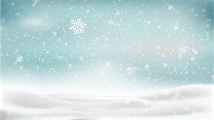 Christmas animation background motion graphics (blue theme), with bokeh glittering, particles snowflakes and shine lights. 2021 Christmas animation. - Powered by Adobe