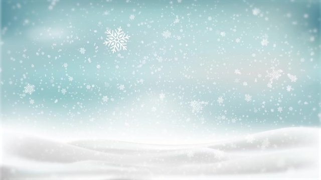 Christmas animation background motion graphics (blue theme), with bokeh glittering, particles snowflakes and shine lights. 2021 Christmas animation.