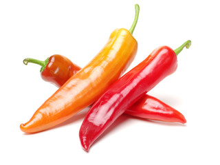 Fresh red pepper on white background