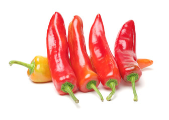 Fresh red pepper on white background