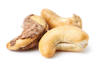 Fototapeta premium Cashew nuts on white background