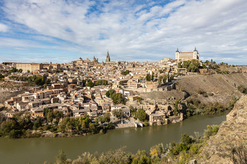 View over the historical town Toledo in Spain.
