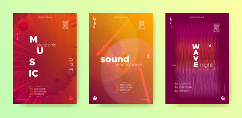 Sound Wave Poster. Electronic Party. Dance Music 