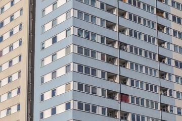 Pattern of tower block council housing estate abbey in London