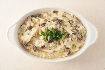 きのこのクリームリゾット