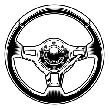 Sport car steering wheel