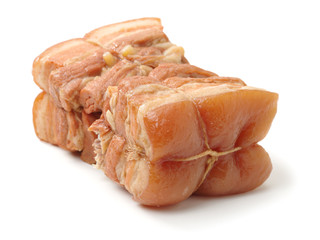 Braised pork belly, dongpo pork,chinese cuisine on white background