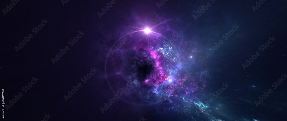 Wall mural black hole, science fiction wallpaper. beauty of deep space. colorful graphics for background, like 