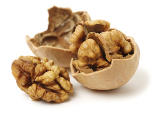 walnuts on a white background