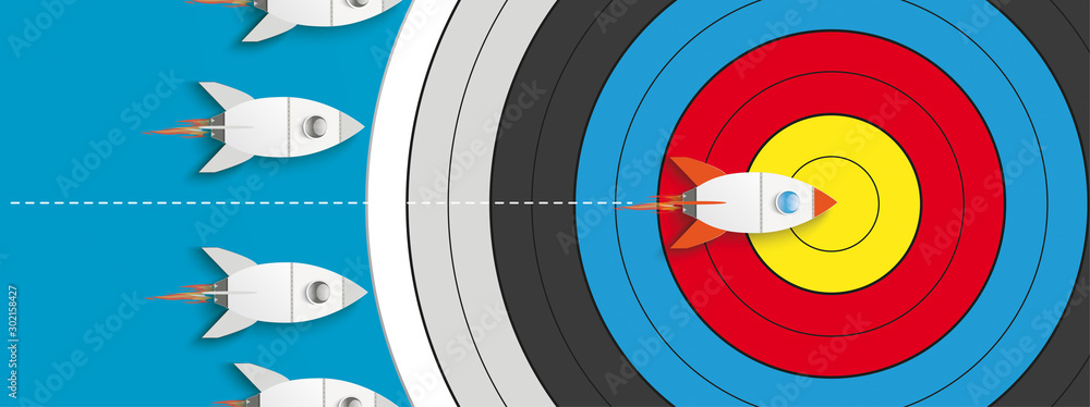 Canvas Prints rockets target first startup blue header