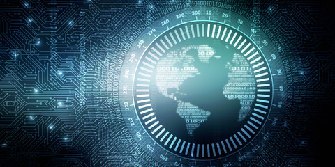 2d illustration world map abstract background