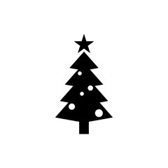 Christmas tree. Abstract concept, icon. Vector illustration on white background.
