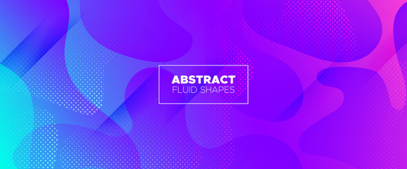 Colorful 3d Fluid Banner. Gradient Background. 