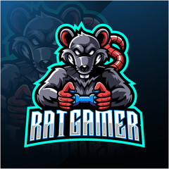 Rat gamer esport mascot logo © Visink.art