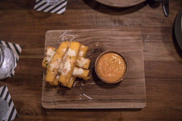 Homemade Cheesy Polenta Fries with Dipping Sauce