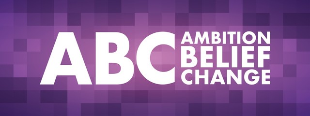 ABC - Ambition Belief Change acronym, business concept background