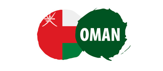 Oman flag, vector illustration on a white background