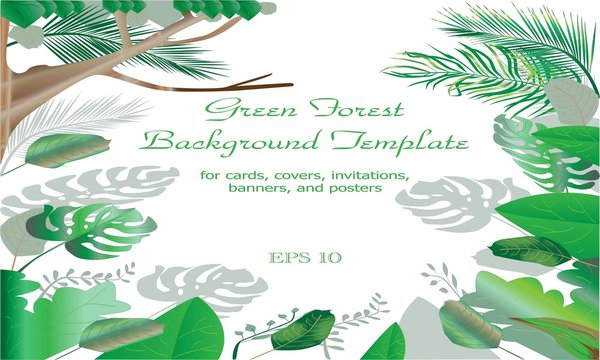 Green Forest Frame and Border Background Template