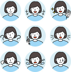 女の子　表情集